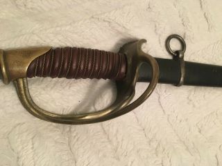 Antique 1862 Us Civil War Saber Sword / Scabbard Marked Mass A.  D.  K