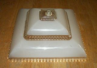 Vintage Ceiling Light Clip - On Shade 11 " Square White