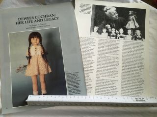 Vintage 7 Page Doll History Article And Photos Dewees Cochran Her Life And Legac