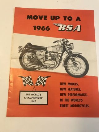 Vintage BSA Victor Motorcycle 441 Special Model B44 Form 661 Dealer Flyer A2659 2