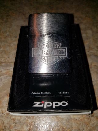 Harley Davidson Bar & Shield Black Matte Zippo Lighter W/ Box 2007