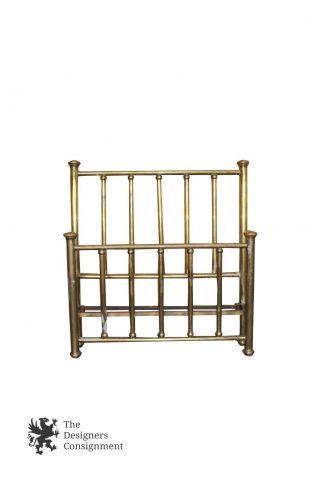 Antique Brass Headboard & Footboard Victorian Style Bed Aged Patina Full Size