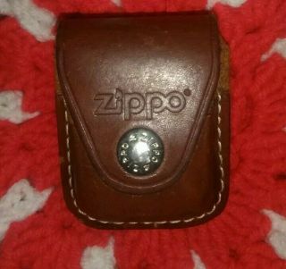 Zippo Brown Leather Lighter Pouch/case/holder W/belt - Boot Clip Made In U.  S.  A.