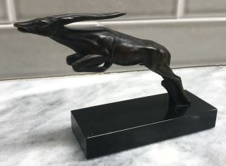 Fine Rare Max Le Verrier Art - Deco Bronze Gazelle Signed