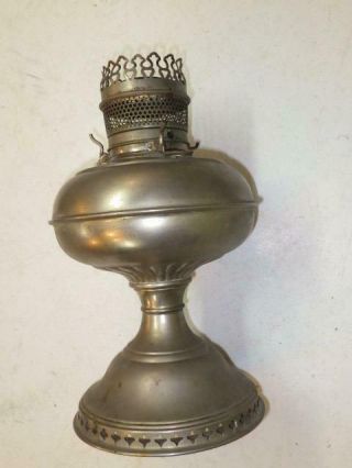 Antique Vintage Oil Lamp B & H Nickel Metal Lantern B&h