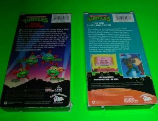 2 Vintage 1992 TMNT VHS Cuff Link Caper/Turtles of the Jungle 2