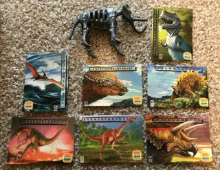 Vintage 1989 Bone Age Mastus Burger King Mastodon Figure & 1997 Dinosaur Cards
