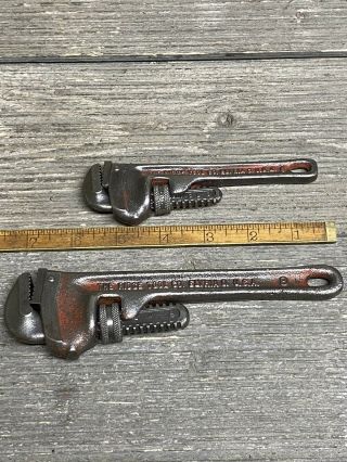 Vintage Ridgid 6” & 8” Heavy Duty Pipe Wrenches 2