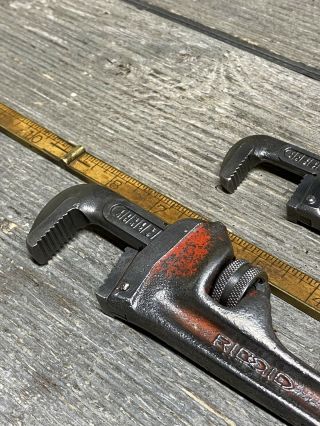 Vintage Ridgid 6” & 8” Heavy Duty Pipe Wrenches 3