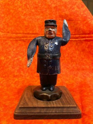 Antique Vintage Policeman Whirligig Hood Radiator Cap Ornament