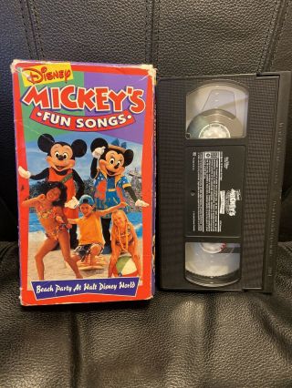 Rare Vintage Mickeys Fun Songs Vhs Video Beach Party At Walt Disney World