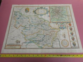 100 Large West Riding Of Yorkshire Map By John Speed C1676 Vgc