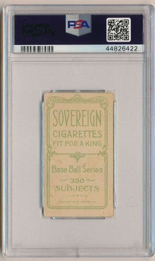 TOM DOWNEY 1909 - 11 T206 Sovereign 350 Tobacco APPLE GREEN Batting PSA 3.  5 REDS 2