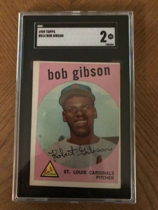 1959 Topps Bob Gibson Rc 514 Sgc 2