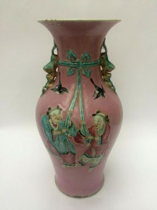 CHINESE FAMILLE ROSE IMPERIAL PERANAKAN NYONYA STRAITS VASE MUSEUM QUALITY QING 3