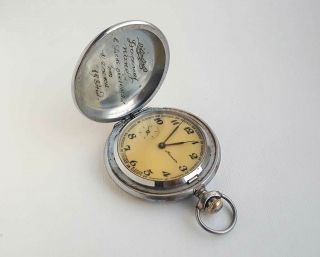 Vintage Soviet Mechanical Pocket Watch Molnija.  18 Jewels.  Ussr