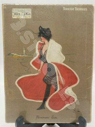 1903 Tobacco Premium Turkish Trophies Cigarettes 28 Newport Girl