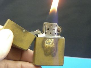Zippo Marlboro Country Store Brass Lighter - Fully Functional - No Emblem