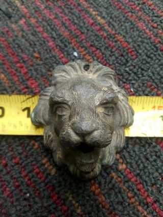 Vintage Cast Bronze Lion Head Roaring Door Knocker Drawer Pull