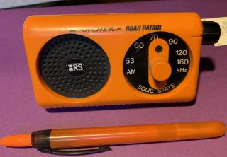Vintage Portable Pocket Orange Archer Road Patrol Am Transistor Radio