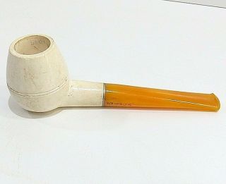 Meerschaum & Amber Smokers Pipe S.  Cemall Made In Turkey Estate Pipe