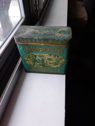 Antique Tobacco Tin Champagne Sparklets Falk Tobacco Co Richmond Virgiana