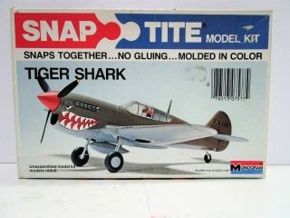 Vintage Monogram Snap Tite Tiger Shark Curtiss P - 40 Flying Tiger Parts Kit.