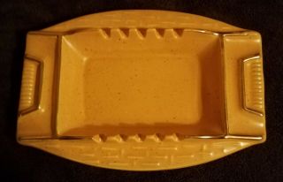 Vintage Mcm California Usa Pottery Ashtray A6 Oragne Gold Trim
