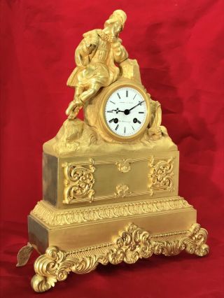 Vintage Antique France Gilt Bronze Jamart A Paris Strikes Keywound Clock