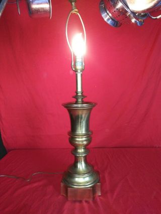 Vintage Solid Brass Stiffel Trophy Urn Lamp Neoclassical Hollywood Regency