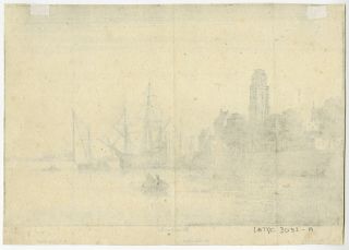 Antique Master Print - VIEW OF DORDRECHT - SHIPS - Peeters - Hollar - ca.  1645 2