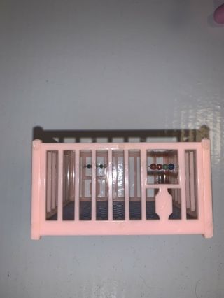 Vintage Renwal Dollhouse Furniture Pink Playpen