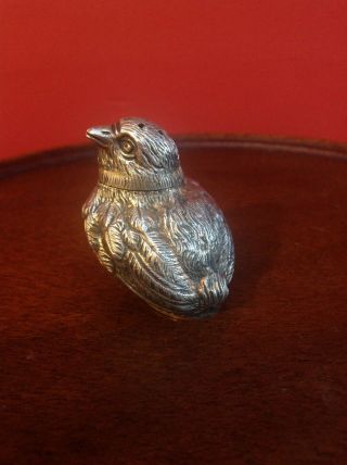Antique Sampson & Mordan Silver Salt Or Pepper Pot Novelty Bird Hallmarked 1899