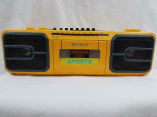 Vtg Sony Sports Yellow Boombox Cfs950 Radio Cassette Player Recorder