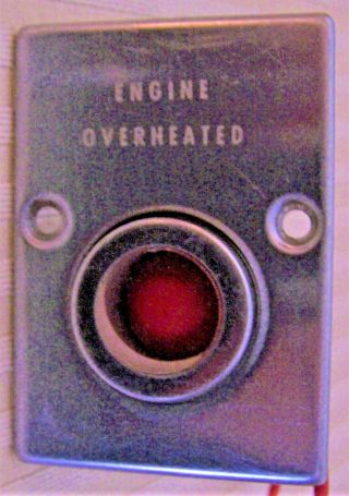 Vintage Johnson Evinrude Omc Engine Overheat Light Dash Panel Mounting Plate 15