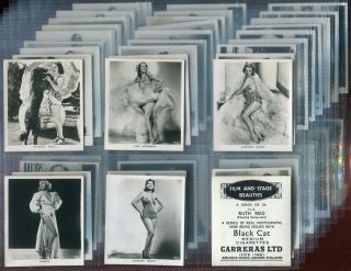 Tobacco Card Set,  Carreras,  Film & Stage Beauties,  Large,  Pinup,  Erotica,  1939