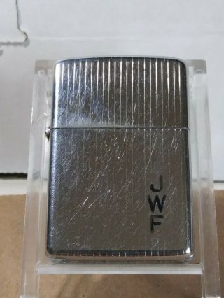 Vintage Zippo Lighter 1958 - 59 Pinstripe J W F Monogram