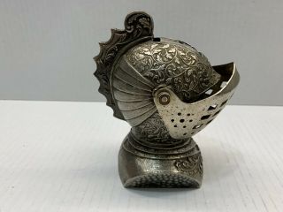 VINTAGE TABLE TOP KNIGHT’S HELMET OR KNIGHT HEAD CIGARETTE LIGHTER MADE IN JAPAN 3
