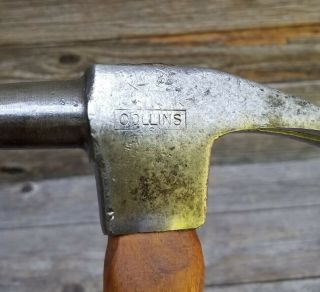 Vintage Collins Straight Claw Hammer w/ Wood Handle - Carpenter Handyman Hammer 2