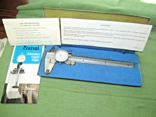 Vintage Central Tool Co.  6 " Dial Caliper - Made In Japan -.  001 " Grad - Smooth