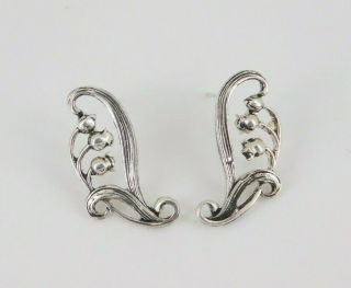 Vintage Sterling Silver Lilly Of The Valley Earrings