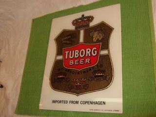 vintage Tuborg beer glass sign Beeco 12 
