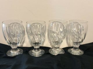 4 Pasabahce Turkey Ribbed Water Goblets Wine Glasses Parfaits Vintage Rare