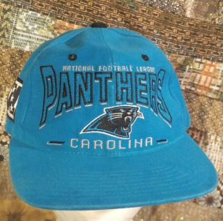 Carolina Panthers Vtg 90s Lee Sport Snapback Cap Hat Big Spell Out Logo Nfc