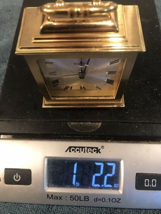 Small Mechanical Vintage Bulova 8 Brass Desk/Mantle Clock Running Alarm 2