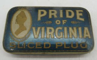 Vintage Pride Of Virginia Sliced Plug Tobacco Tin Advertising
