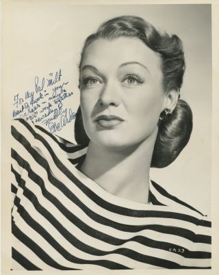 Vintage 1940s Eve Arden Signed 8x10 Photo Inscribed Portrait