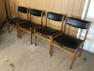 Set Of 4 Rojle Danish Mid Century Modern Dining Room Chairs Denmark
