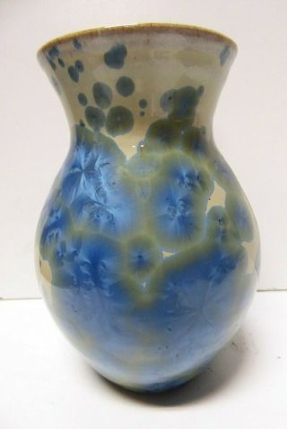 Vintage Australian Pottery Crystalline Glaze Vase