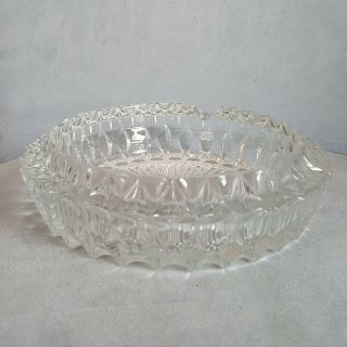 Vintage Heavy Lead Crystal Ashtray 7 " Cut Glass